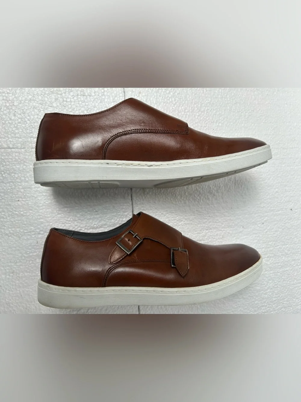 Men's Brown Double Monk Strap Leather Shoe 8.5 made in Brazil 🇧🇷